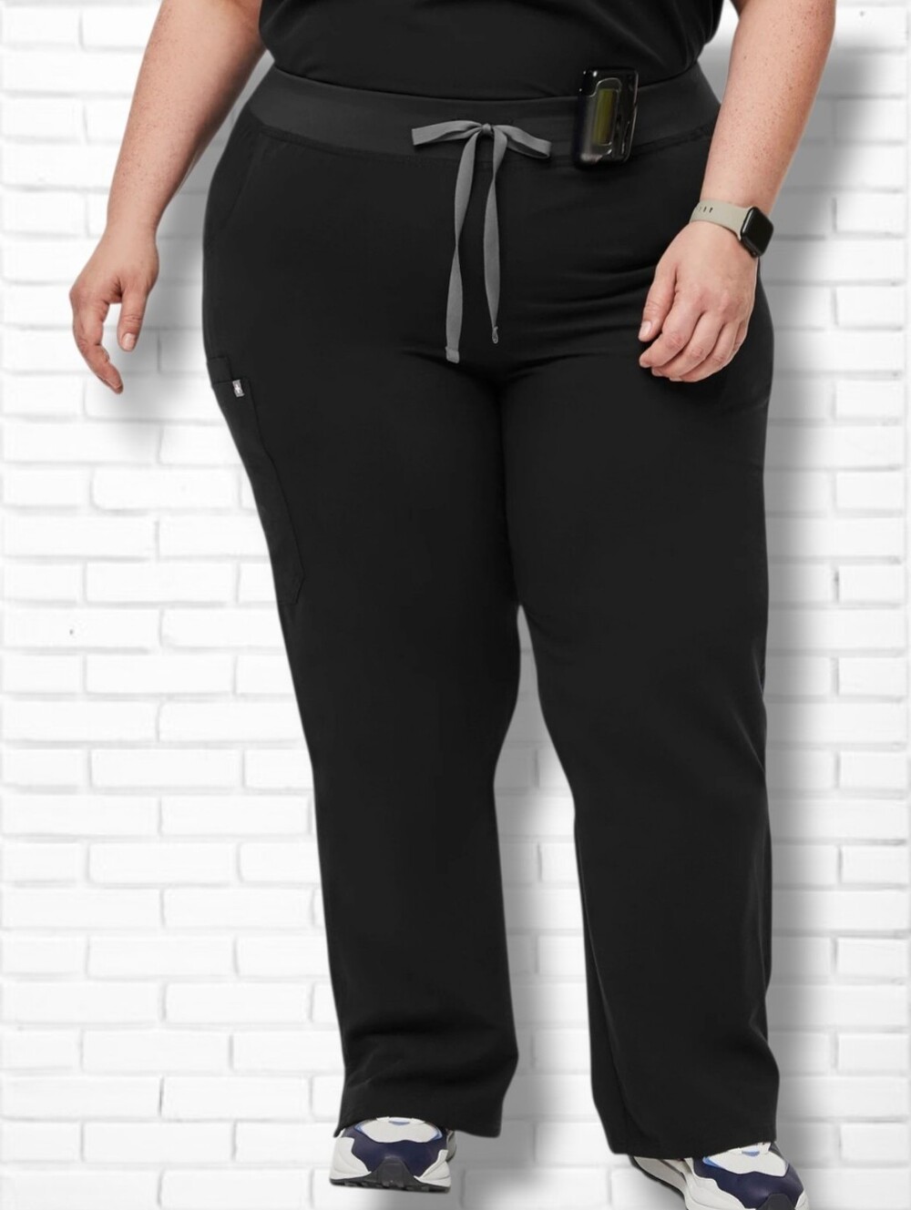 Figs Kade Black Straight-Leg Scrub Pant Size 4XL